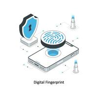 Digital Fingerprint isometric stock illustration. EPS File vector