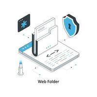 Web Folder isometric stock illustration. EPS File vector