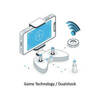 Game Technology  Dualshock isometric stock illustration. EPS File vector