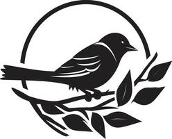 Avian Weaver Vector Nest Icon Crafted Nest Black Bird Logo