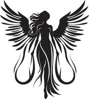 Celestial Seraph Angelic Vector Design Seraphic Radiance Angel Wings Emblem