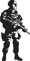 Combat Vigil Armed Forces Vector Design Soldier s Resolve Black Armyman Icon