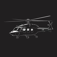 Tactical Rotorcraft Black Emblematic Design Militant Huey Vector Army Chopper Symbol