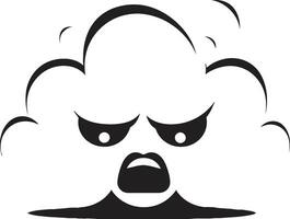 Raging Thundercloud Black Cloud Vector Design Thunderous Squall Angry Cloud Icon Design