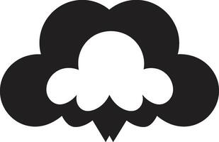 Brooding Cumulus Cartoon Cloud in Black Thunderous Rage Angry Cloud Design vector