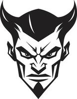 Hell s Fury Vector Graphic of Aggressive Devil s Face Icon Demonic Menace Black Devil s Face in Aggressive Vector