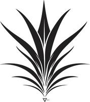 Botanic Serenity Aloe Vera Black Icon Design Fresh Aura Black Aloe Vector Plant Symbol