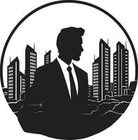 Urban Architect Black Vector Icon Design Innovator Architect Emblem in Black