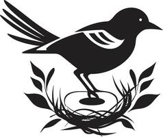 Weaver s Wings Vector Nest Symbol Nest Genius Black Bird Emblem