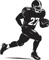 Gridiron King American Football Icon in Black Team Leader Black Football Player Emblem vector