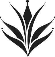 curación oasis áloe planta vector diseño botánico felicidad negro áloe logo icono