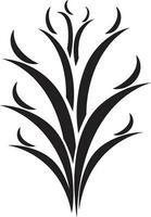 verde esencia negro áloe planta logo emblema herbario resplandor áloe vector negro icono diseño