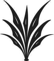 curación esencia vector áloe planta negro Fresco refugio áloe vera negro emblema