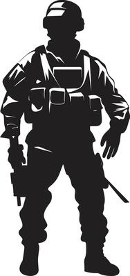 Guardian Valor Black Armyman Icon Design Combat Precision Vector Armed Forces Logo