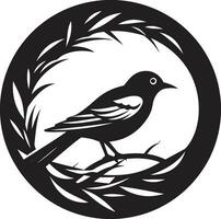 Nest Weaver Vector Icon Design Flight Nest Black Bird Logo Icon