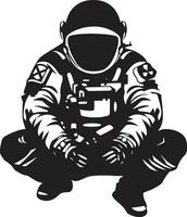 Stellar Navigator Vector Spacesuit Icon Celestial Explorer Astronaut Emblematic Design