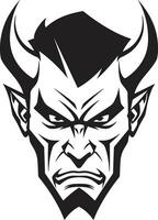 Wrath Unleashed Aggressive Devil s Face Vector Symbol Dark Temptation Vector Logo of Devil s Fierce Visage