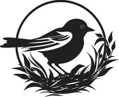 Aviary Maven Black Bird Nest Icon Nest Weaver Vector Icon Design