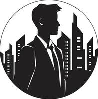 Urban Architect Black Vector Icon Design Innovator Architect Emblem in Black