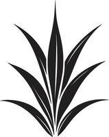 Green Serenity Aloe Vera Black Logo Icon Healing Oasis Aloe Plant Vector Design