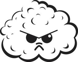 Turbulent Nimbus Vector Angry Cloud Emblem Furious Cyclone Black Angry Cloud Character