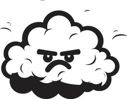 Tempestuous Rage Angry Cloud Logo Design Raging Thunderhead Vector Angry Cloud Emblem