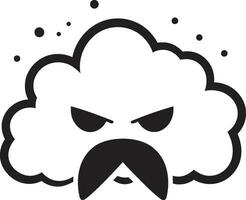 Tempestuous Squall Black Angry Cloud Emblem Roiling Fury Angry Vector Cloud Design