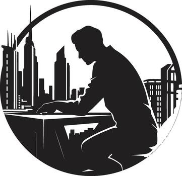 Design Luminary Architect Icon in Black Hue Creative Draftsman Architect Logo Design vector