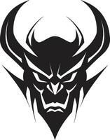 Wrath Unleashed Aggressive Devil Emblem Dark Temptation Black Devil s Face Vector