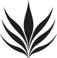 Nature s Glow Aloe Vera Black Logo Icon Aloe Radiance Vector Black Plant Emblem