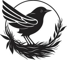 Weaver s Wings Vector Nest Symbol Nest Genius Black Bird Emblem