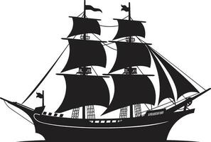 Timeless Vessel Vector Ancient Ship Mythical Journey Black Ship Emblem Design