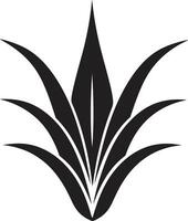 Herbal Charm Vector Aloe Vera Icon in Black Organic Essence Aloe Vector Emblem