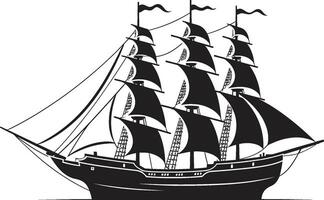 Ancient Mariners Vector Ship Icon Timeless Vessel Black Ancient Ship Emblem