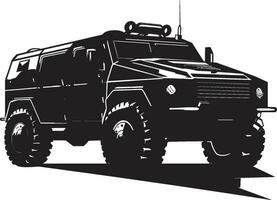 Defensive Recon Military Vehicle Icon Warrior s Ride Black Army 4x4 Symbol vector