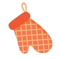 Kitchen potholder in the form of a mitten, with a pattern. Objects Are Repainted. vector