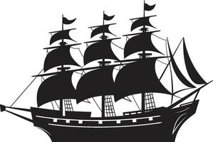 Legacy Vessel Vector Ship Emblem Seafaring Heritage Black Ship Icon