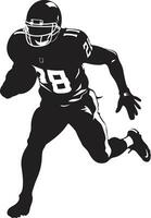 aterrizaje triunfo negro fútbol americano logo icono atlético excelencia fútbol americano jugador vector