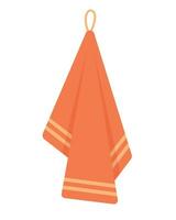 Doodle flat clipart. Simple illustration of a kitchen towel with a hook vector