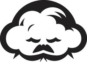 Stormy Vortex Vector Cartoon Cloud Riled Nimbus Angry Cloud Emblem Design