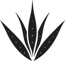 Organic Oasis Black Aloe Vector Emblem Nature s Bliss Aloe Vera Black Logo Mark