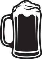 Crafty Lager Vector Mug Logo Design Frothy Pint Black Beer Glass Icon