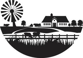 Rural Sanctuary Agricultural Farmhouse Icon in Vector Farmstead Legacy Black Vector Logo for Agriculture