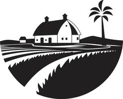 Countryside Sanctuary Black Vector Logo for Homesteads Homestead Essence Agricultural Farmhouse Emblem