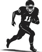 Athletic Dominance Black Football Icon Victory Pursuit Football Player Vector