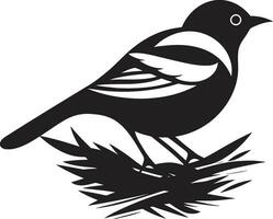 Aviary Maven Black Bird Nest Icon Nest Weaver Vector Icon Design