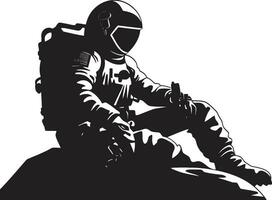 Stellar Navigator Vector Spacesuit Icon Celestial Explorer Astronaut Emblematic Design