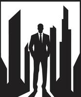 Master Builder Black Vector Icon Design Urban Architect Vector Man Logo in Black