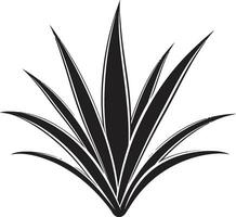 Botanic Harmony Aloe Vera Black Logo Design Healing Essence Black Vector Aloe Plant