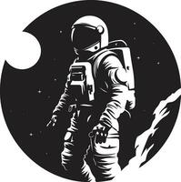 Stellar Navigator Vector Spacesuit Icon Celestial Explorer Astronaut Emblematic Design